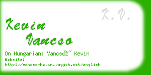 kevin vancso business card